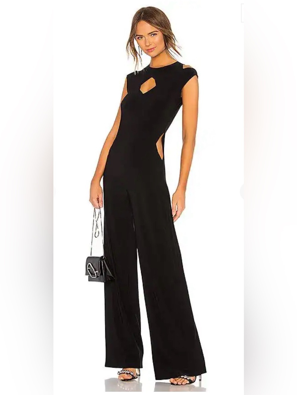 NORMA KAMALI Sleeveless Cut Out Jumpsuit - Black NWT
